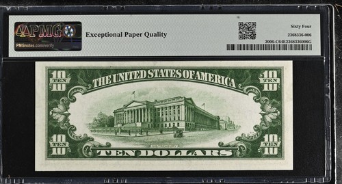 1934A $10 Federal Reserve Note Fr-2006-C Philadelphia PMG64 Choice EPQ - Picture 2 of 2