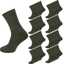 Socken Str&uuml;mpfe 5-80 Paar Army Arbeitssocken Milit&auml;r Olivgr&uuml;n Baumwolle 39-46