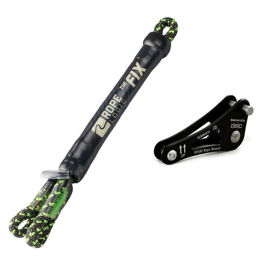NOTCH SINGING TREE ROPE WRENCH BLACK WITH FIX TETHER DOUBLE EYE ARBORIST RIGGING