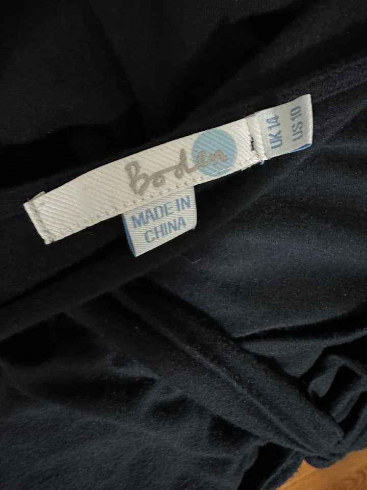 BODEN Top Jersey Negro Punto Cuello en V Mujer US 10 Foto 2 de 3