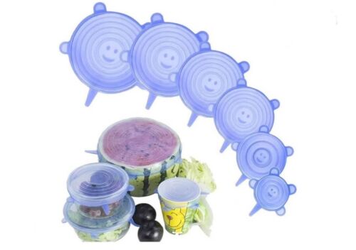 12 Piece SET STRETCH REUSABLE SILICONE BOWL FOOD CONTAINER COVER SEAL LIDS