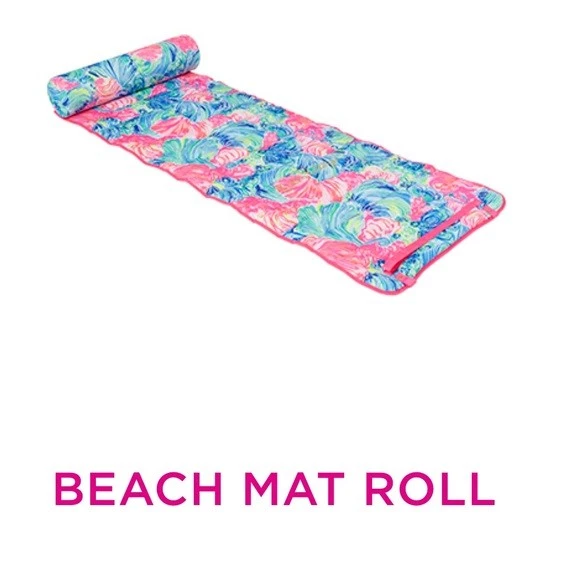 New in BOX Lilly Pulitzer BEACH ROLL UP MAR Beach Please Pink Blue  - Image 3 of 4