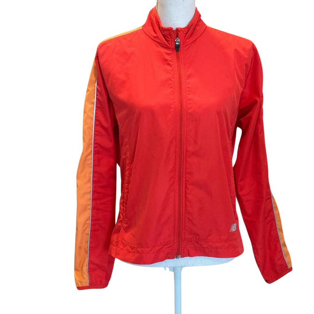 New Balance Orange Lightweight Running Jacket Windbreaker Womens