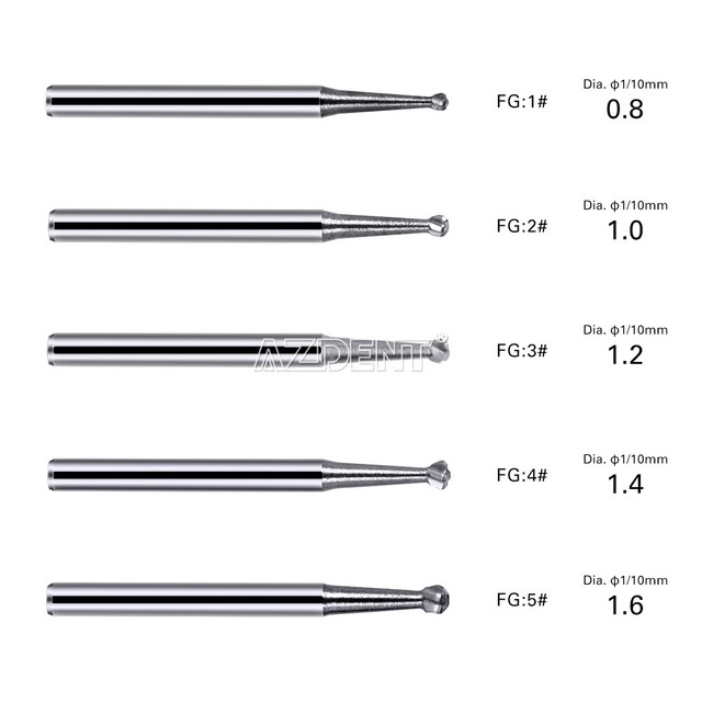 Dental Tungsten Carbide Bur Round type for High Speed Handpiece FG 1/2