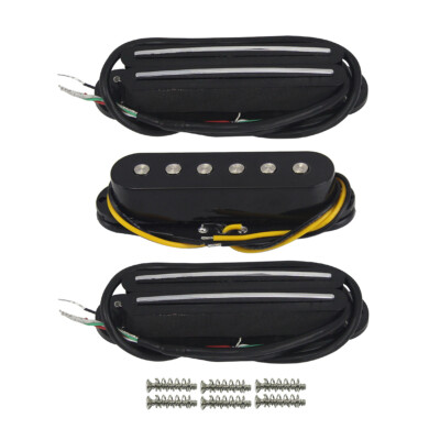 FLEOR Ceramic Hot Dual Rails+Single Coil+Hot Dual Rails für ST SSS Style Schwarz