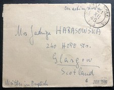 1945 Poland Army In Italy Army Post Office 139 Cover To Glasgow Scotland