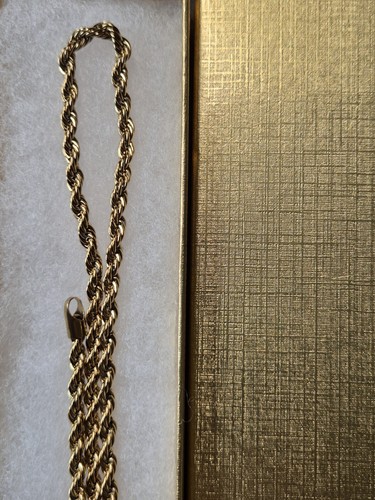 22" 4MM WIDE GOLD COLOURED TWISTED ROPE INC FREE GIFTBOX. - Picture 12 of 12