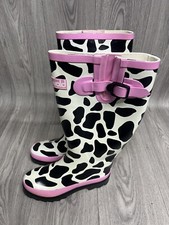 Image of Womens Cotswold Black/White Wellies UK Size 3 Brand New