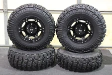 HONDA PIONEER 500 25" COYOTE ATV TIRE & VIPER BLK WHEEL KIT IRS10K