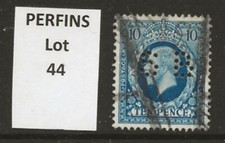 GB PERFIN - Lot 44 - KGV 10d deep turquoise-blue "S B" - good condition