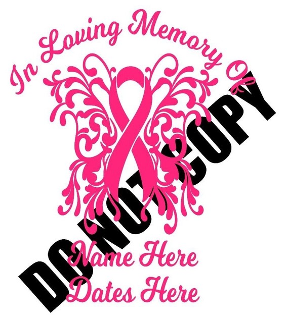 In Loving Memory of Cancer Ribbon Custom Car Vinyl Decal Window Sticker