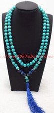 108 Mala 8mm Prayer Turquoise Lapis Lazuli Gems Strands Healing Yoga Necklace