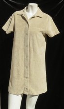 ASOS COLLUSION US Wmns XS 2 Beige Cotton Terry Snap Front Mini Polo Shift Dress