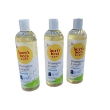 BURT'S BEES BABY FRAGRANCE FREE SENSITIVE SHAMPOO & WASH 12 FL OZ QTY ( 3 ) NEW