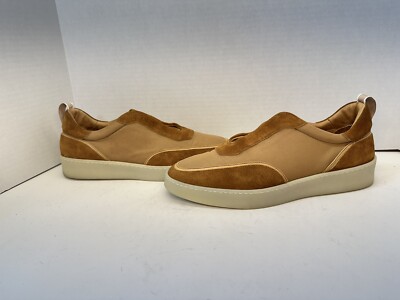 Aurelien Sneakers Suède Men Caramel Brown Size 10.5 Italian Handmade