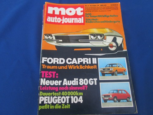 Auto Journal motor    1974    Ford Capri 2    AUDI 80 GT    Peugeot 104