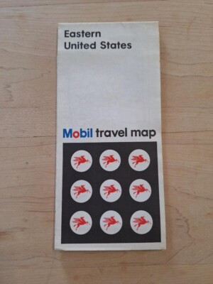 Mobil Oil Corporation 1971 Eastern United States Map Excellent Condition