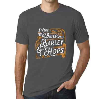 Herren Grafik T-Shirt Ich mag mein Bier gerne mit Wasser Gerste und Hopfen