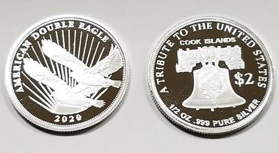 2021 Cook Island $2 | Silver, Proof | .999 Silver Coin | American