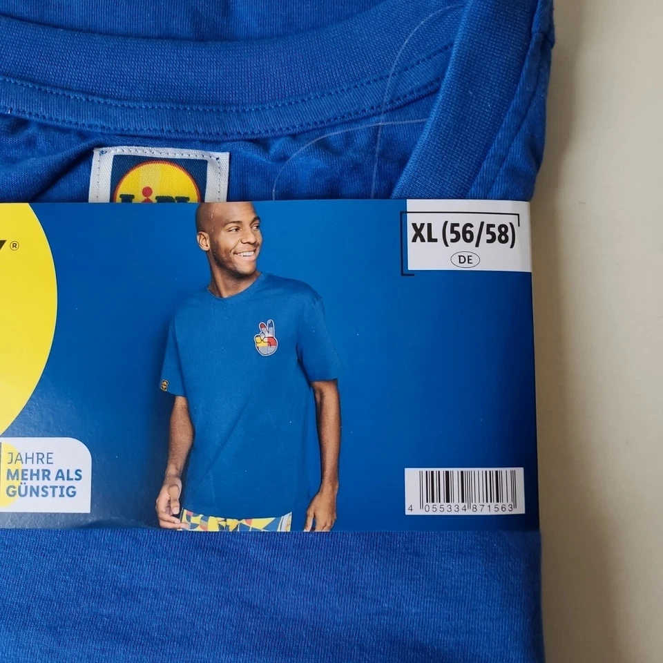 LIVERGY Lidl Herren T-Shirt XL blau Neu Urlaub Mallorca Malle Freizeit Party 56 - Bild 1 von 4