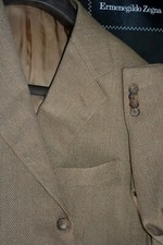 $2895 Ermenegildo Zegna Silk Wool Tan Blazer Italy 42S Jacket Neiman Marcus
