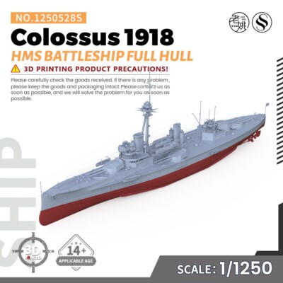 MRY-SFW 1/1250 HMS Colossus Battleship 1918 Full Hull