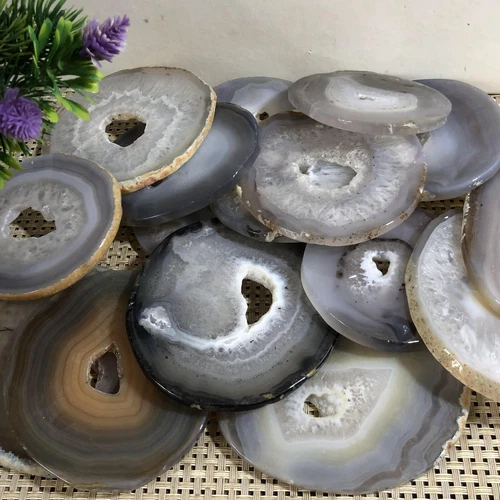1000g  agate Agate Geode Slab/Slice quartz crystal mineral specimen Reiki