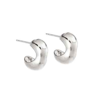 $125.00  Biko  Hoop Contour Huggies - Silver  Earrings