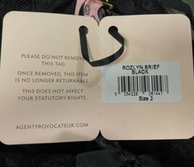 $150 Agent Provocateur Women Black Rozlyn Full Brief Panty Size 2