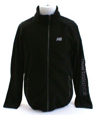 New Balance Black Zip Front Fleece Jacket Men's NWT $94