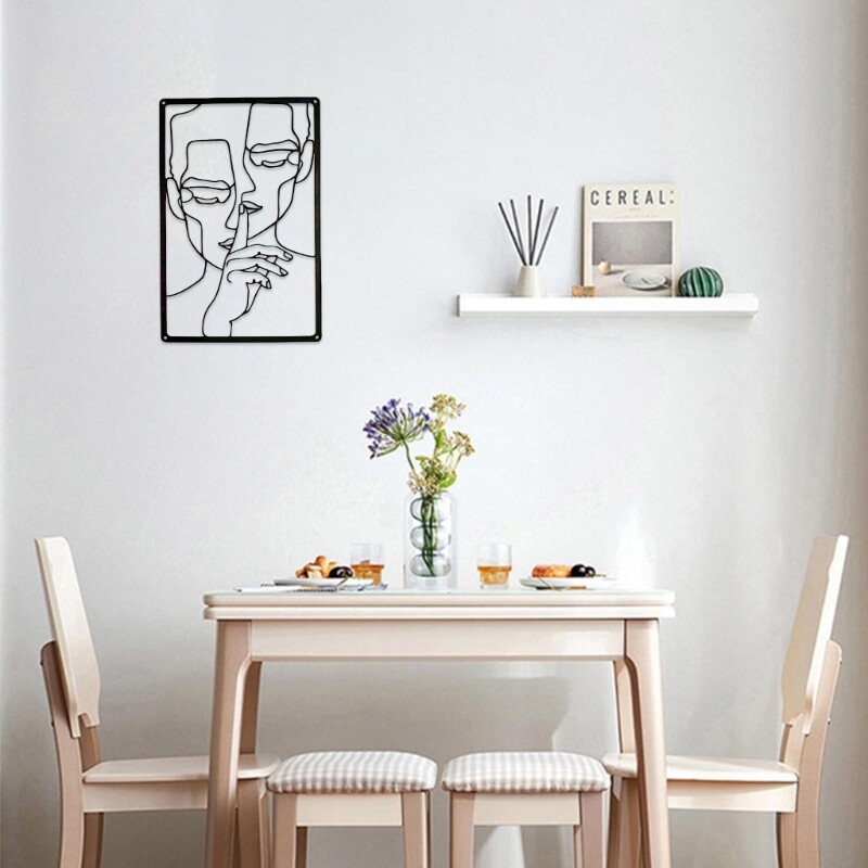 Abstract Male Portrait Metal Wall Art Wall Decor Artwork Home Ornaments