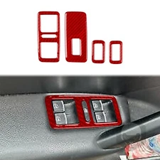For VW Passat NMS B7 12-19 Red Carbon Fiber Window Lift Switch Panel Cover Trim