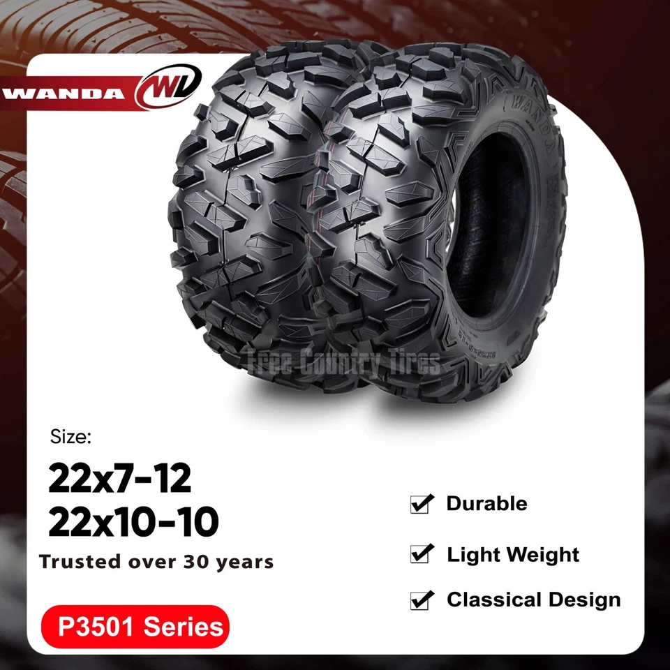 4 neumáticos WANDA ATV 22x7-12 22x10-10 6PR aptos para Polaris Sportsman 300 2008 Foto 3 de 4