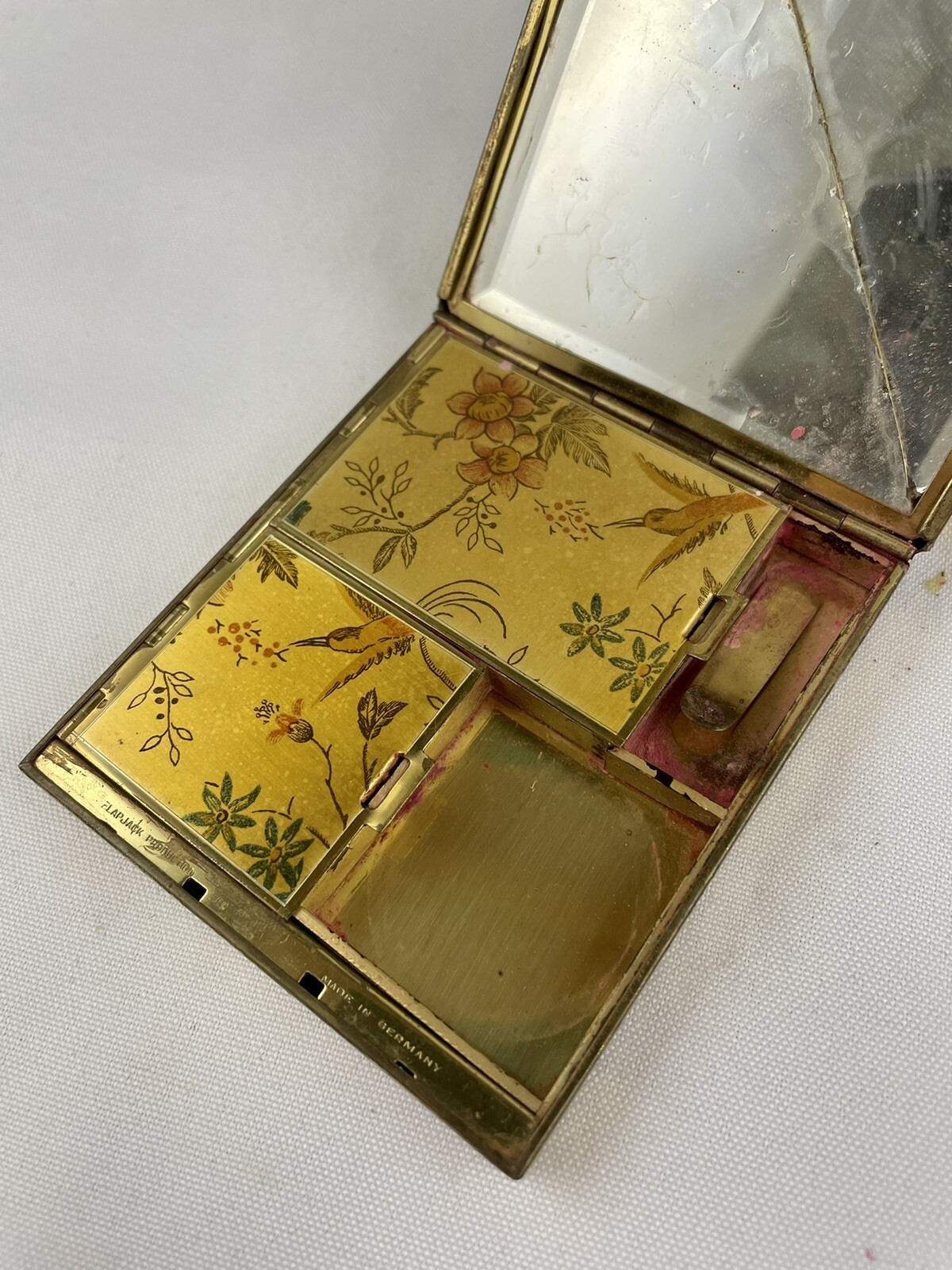 Vintage Flapjack Productions Germany Chinoiserie Goldtone Minaudiere/Vanity Case eBay