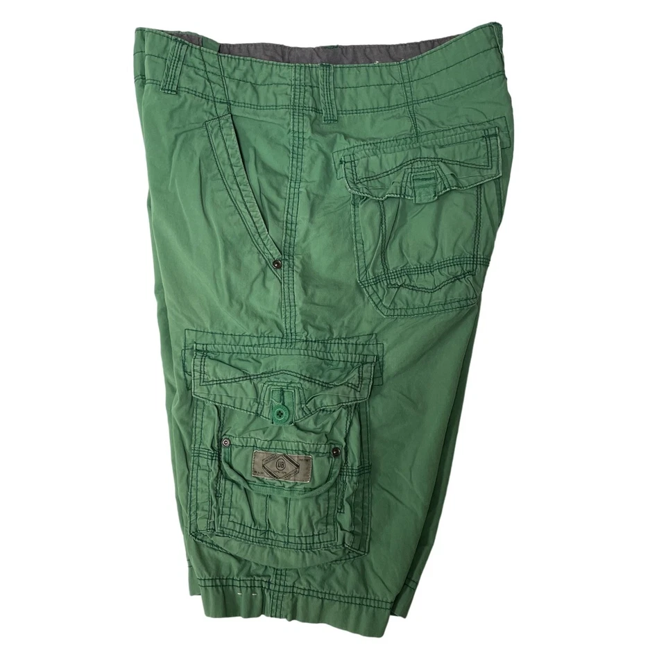 复古 90 年代 Union Bay UB 男式分散绿色休闲卡戈口袋街头短裤 — 第 3/4 张图片