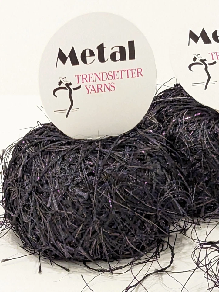 Лот из 5 БЛЕСТЯЩИХ Lashy Balls of METAL от TrendSetter Yarns ИТАЛИЯ #55 ЧЕРНЫЕ - Изображение 3 из 4