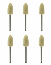 Set of 6 Mounted Size C Bullet Felt Buffs Mandrels Jewelry Rotary Polishers