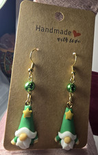 Christmas Gnome Holiday Festive Dangle earrings great for gifts and stockings
