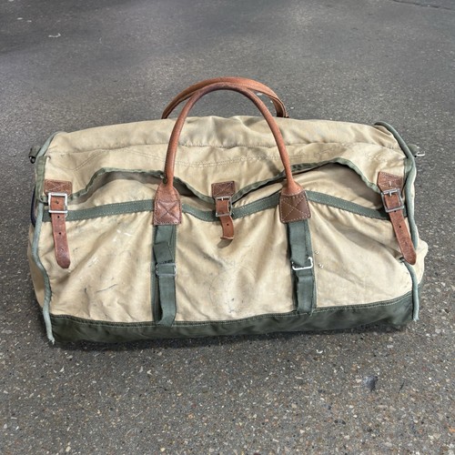 Vintage Gokey Battenkill No. 7 Duffle Bag Luggage Canvas Leather Made in USA