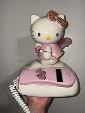 Hello Kitty Angel Flash Telephone Sanrio Pink Landline Phone 2003 Sanrio Heart