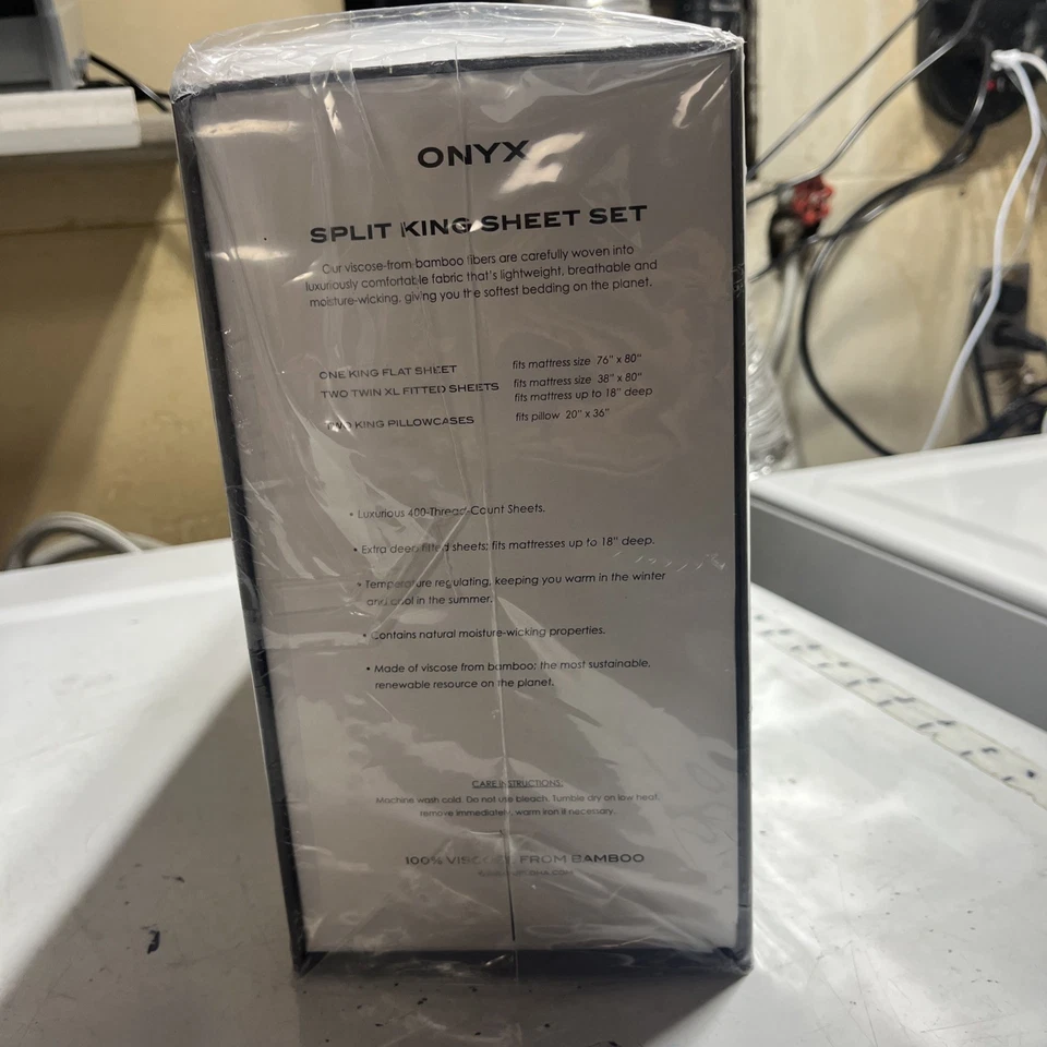 Conjunto de 4 Lençóis de Cetim Cariloha Resort | Ônix | Split King | Viscose | Refrigeração - Imagem 3 de 4