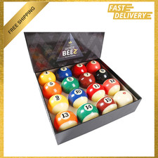 Billiard Ball Pool Set Complete 16 Balls 2-1/4 Inch Regulation Size Resin