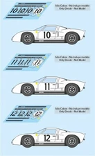 Decals Ford GT40 Le Mans 1964 10 11 12 1:32 1:24 1:43 1:18 64 87 slot decals