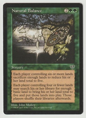 Signed Natural Balance Proof MP Mirage Artist John Malloy MTG AP Reserved List!