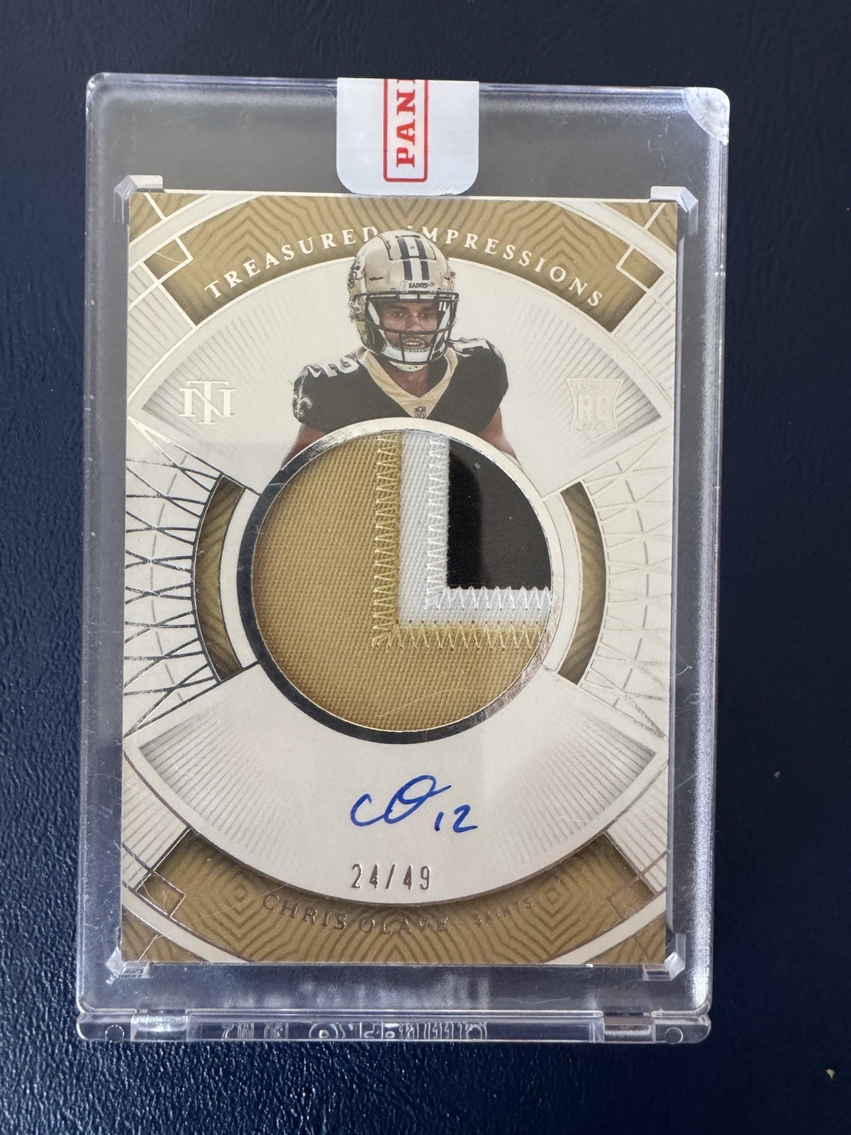 Chris Olave Panini National Treasures Rookie Treasured Impressions Relic Autograph #COL Base