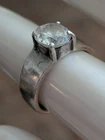 Vtg Sterling Silver Small sz 2 Pinky Ring Minimalist Solitaire CZ Minimalist Art
