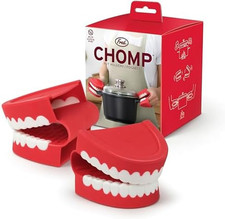 Genuine Fred Chomp Pot Holders, Oven Mitts, Set of 2, Chattering Teeth Inspired,