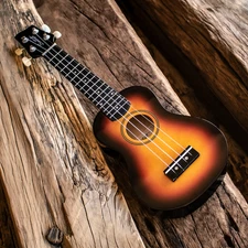 Sawtooth Basswood Sunburst Soprano Ukulele 15 Fret Beginner Student Uke