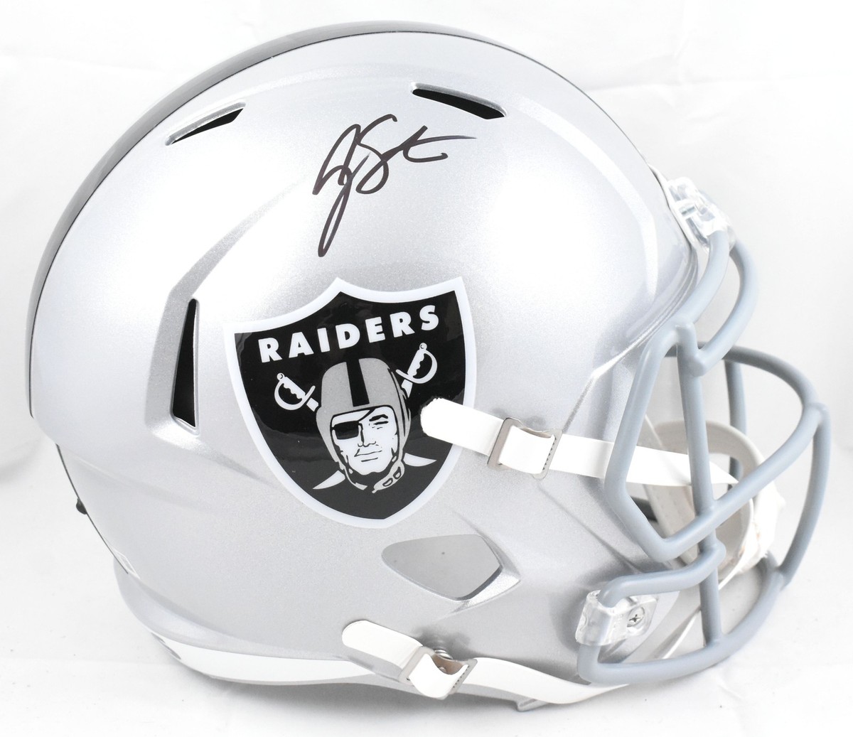 Geno Smith Autographed Las Vegas Raiders F/S Speed Helmet