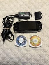 Sony PSP-3001 Black Handheld Game Console W/ 2 Games & A Original Sony Charger